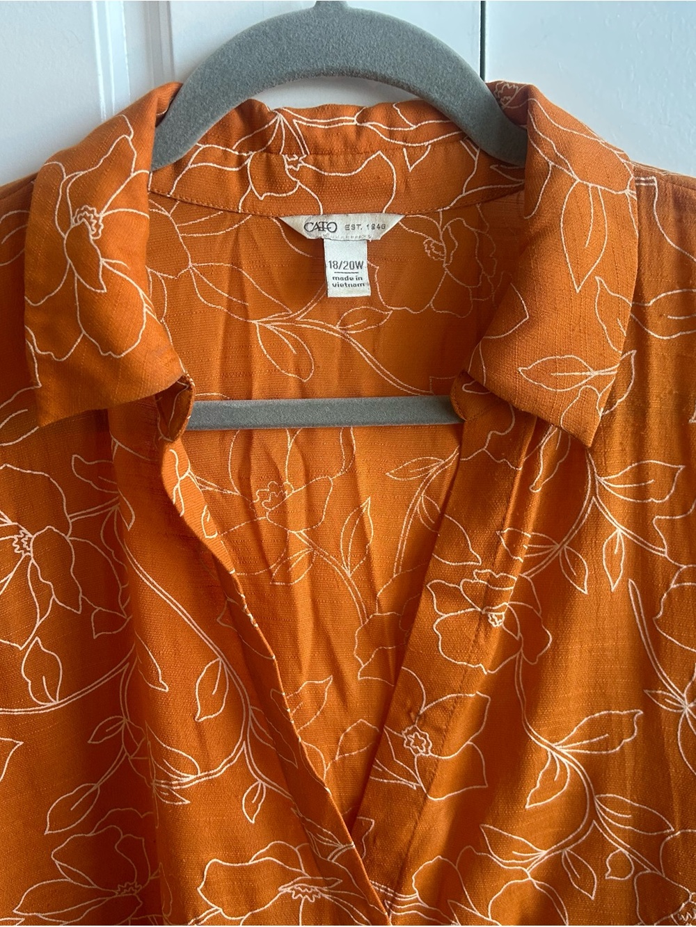 Cato Orange Floral Wrap-top Tiered Blouse - Picture 5 of 14